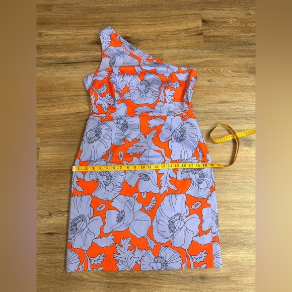 J Crew one shoulder orange & lilac dress Size 10 - Picture 8 of 11